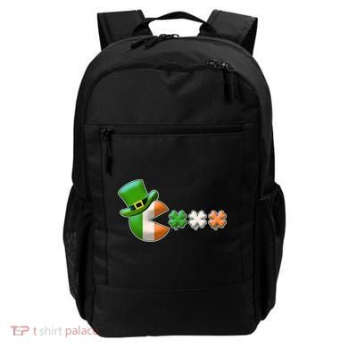 St Patrick's Day Irish Flag Pac Man Shamrocks Backpack