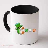 St Patrick's Day Irish Flag Pac Man Shamrocks Coffee Mug thumb 0