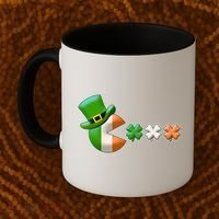 St Patrick's Day Irish Flag Pac Man Shamrocks Coffee Mug thumb 2