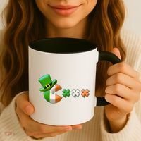 St Patrick's Day Irish Flag Pac Man Shamrocks Coffee Mug thumb 3
