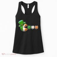 St Patrick's Day Irish Flag Pac Man Shamrocks Women's Tank Top thumb 0