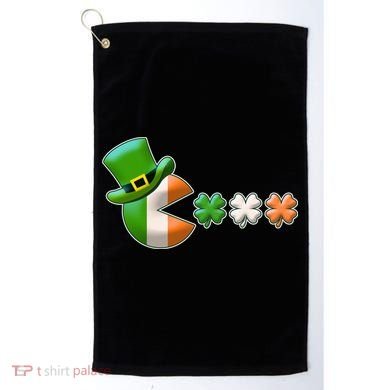 St Patrick's Day Irish Flag Pac Man Shamrocks Golf Towel