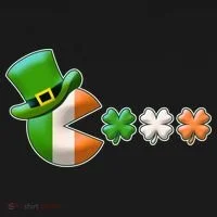 St Patrick's Day Irish Flag Pac Man Shamrocks Kids T-Shirt thumb 4