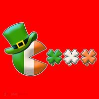 St Patrick's Day Irish Flag Pac Man Shamrocks Santa Hat thumb 1