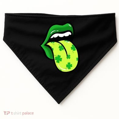 St Patricks Day Irish Lips USA-Made Doggie Bandana