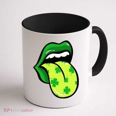 St Patricks Day Irish Lips Coffee Mug back