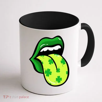 St Patricks Day Irish Lips Coffee Mug back