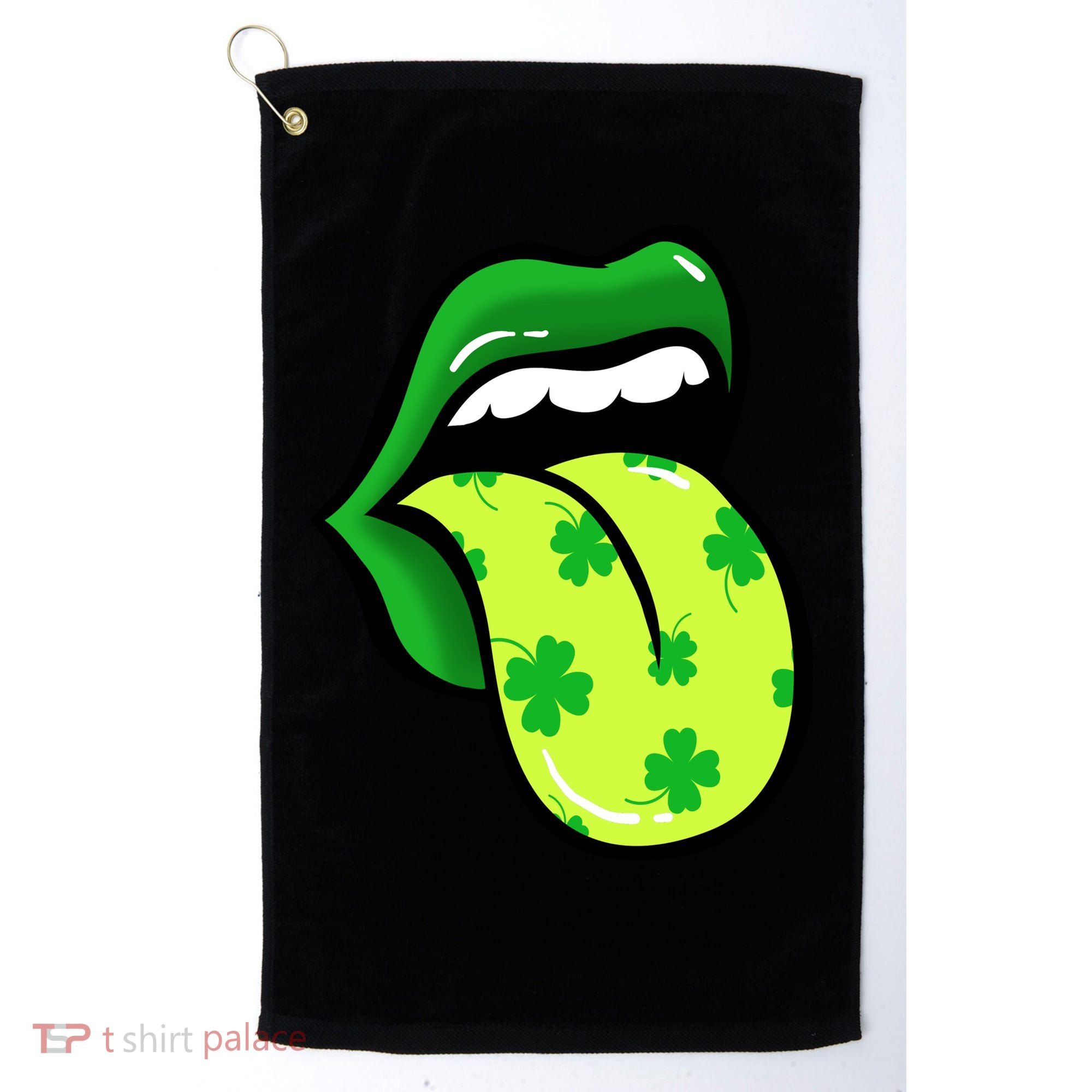 St Patricks Day Irish Lips Golf Towel