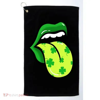 St Patricks Day Irish Lips Golf Towel