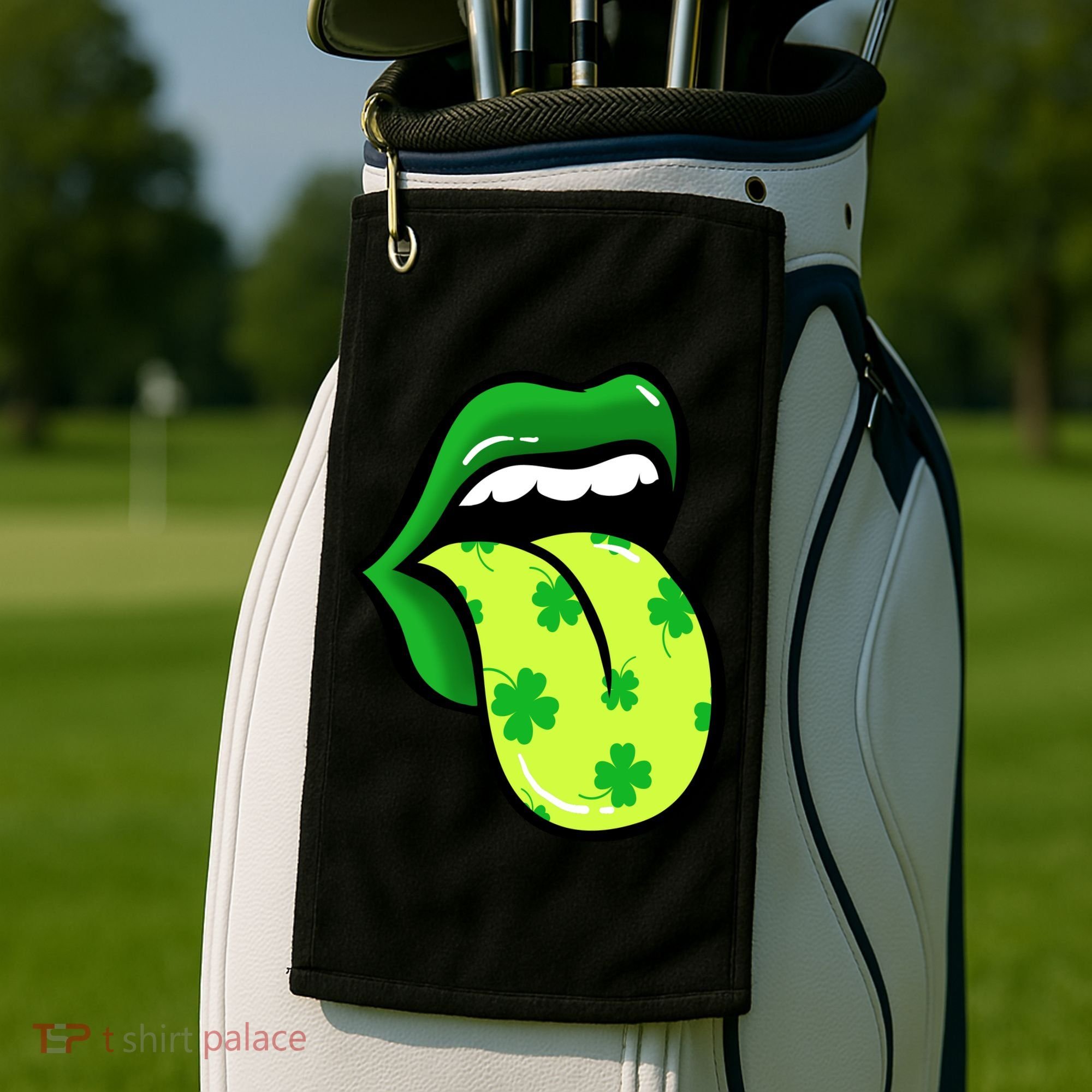 St Patricks Day Irish Lips Golf Towel