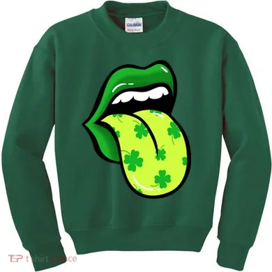 St Patricks Day Irish Lips Kids Sweatshirt