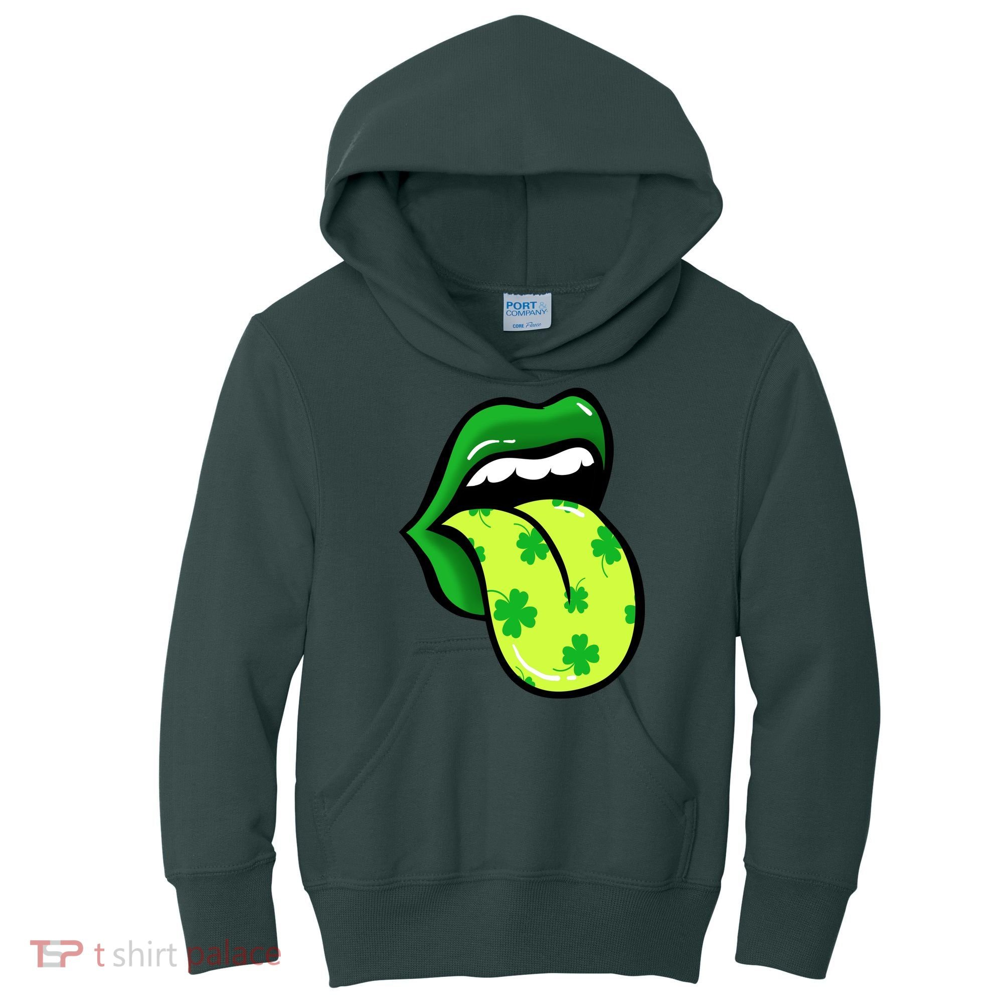 St Patricks Day Irish Lips Kids Hoodie