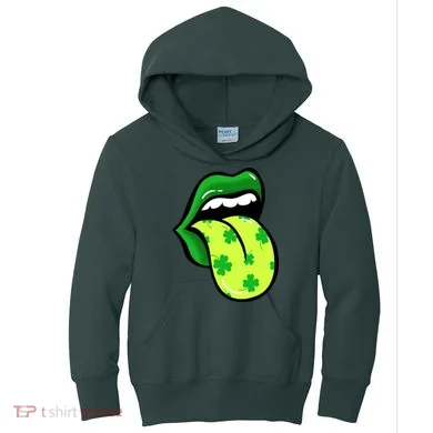 St Patricks Day Irish Lips Kids Hoodie