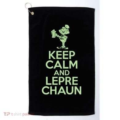 St Patrick's Day Keep Calm And Lepre Chaun  Golf Towel