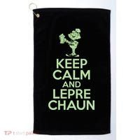 St Patrick's Day Keep Calm And Lepre Chaun  Golf Towel thumb 0