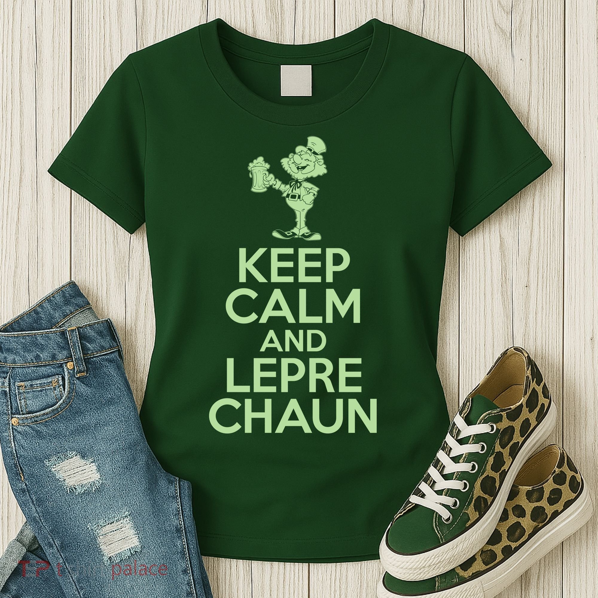St Patrick's Day Keep Calm And Lepre Chaun  Women's T-Shirt