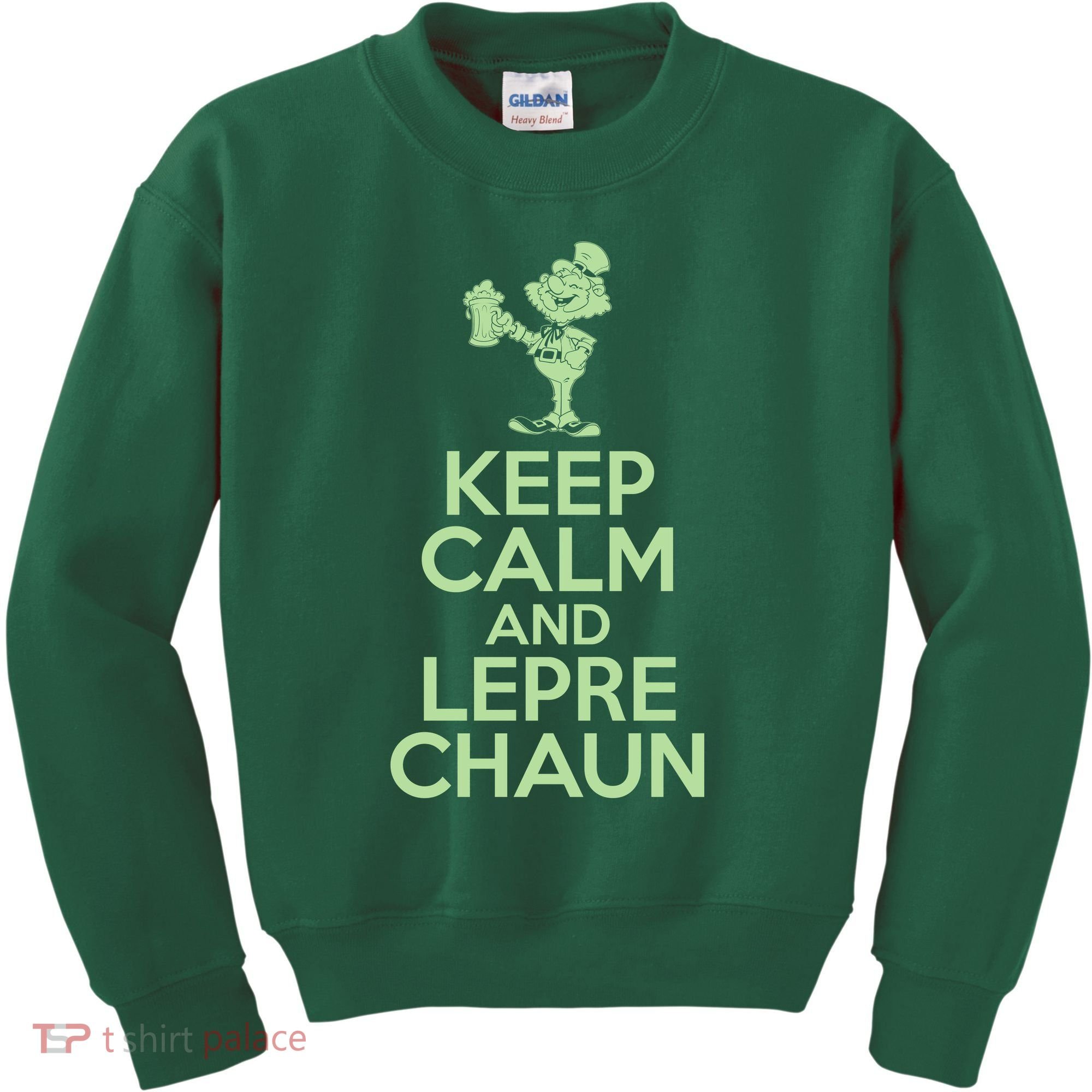 St Patrick's Day Keep Calm And Lepre Chaun  Kids Sweatshirt