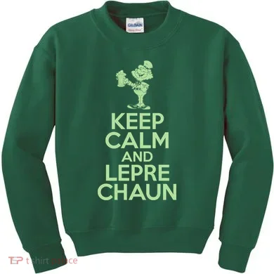 St Patrick's Day Keep Calm And Lepre Chaun  Kids Sweatshirt