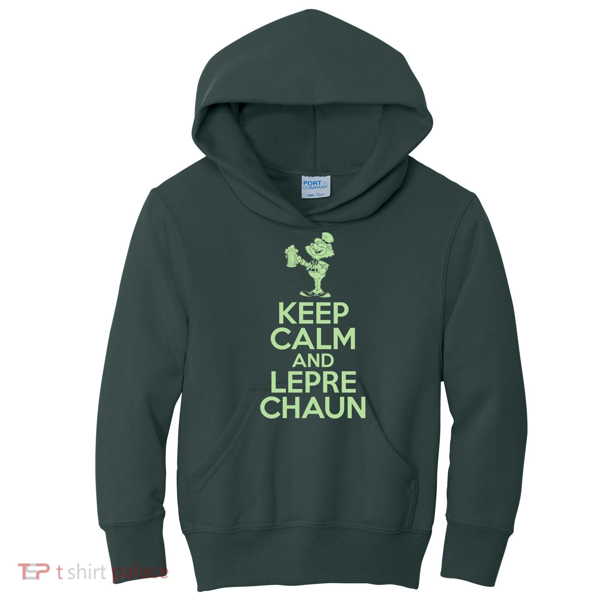 St Patrick's Day Keep Calm And Lepre Chaun  Kids Hoodie