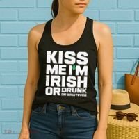 St Patrick's Day Kiss Me I'm Irish Or Drunk Or Whatever Women's Tank Top thumb 2
