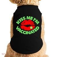 St Patrick's Day Kiss Me I'm Vaccinated Lipstick Shamrock Doggie Tank thumb 0