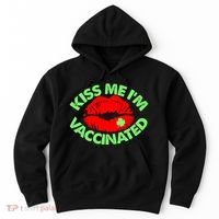 St Patrick's Day Kiss Me I'm Vaccinated Lipstick Shamrock Hoodie thumb 0