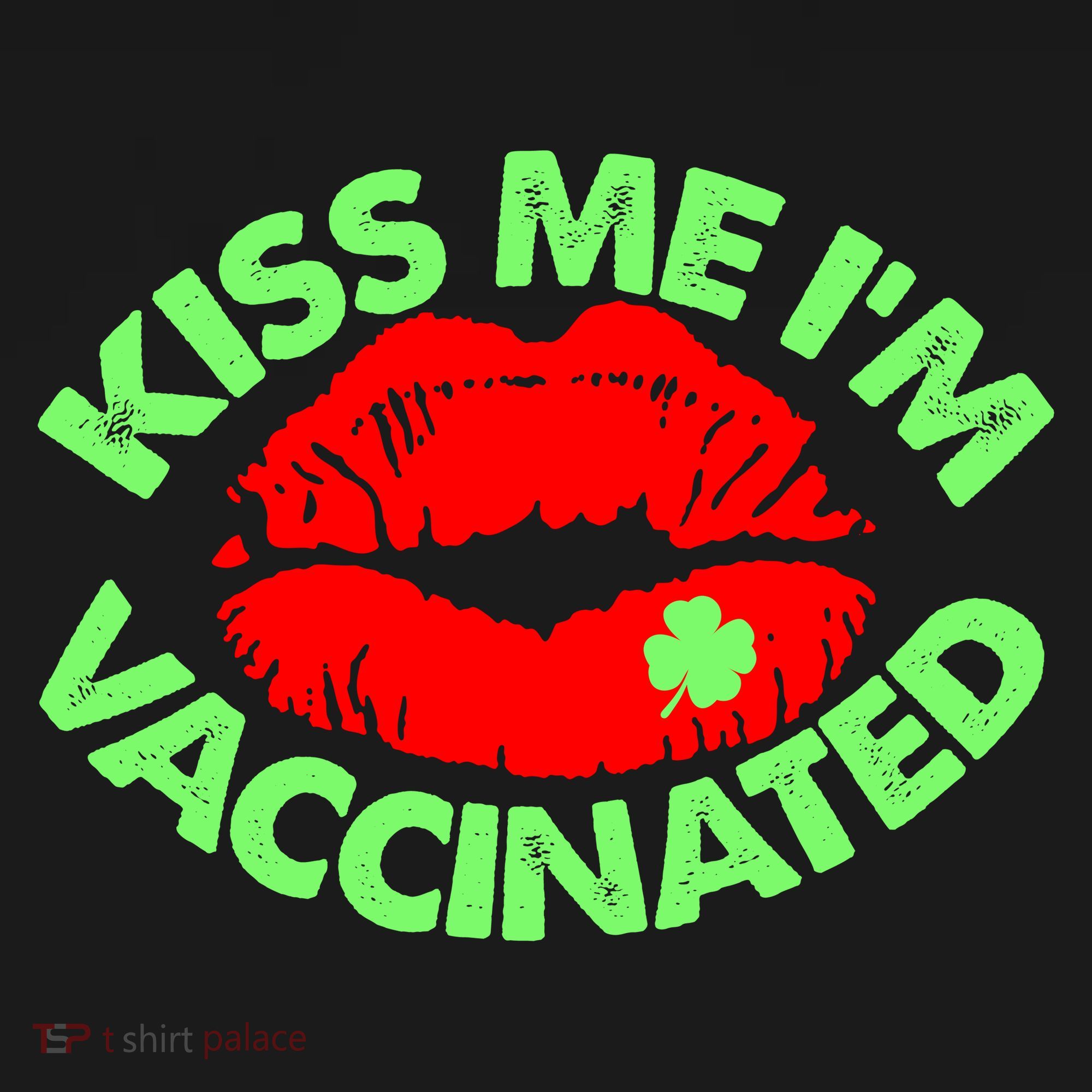 St Patrick's Day Kiss Me I'm Vaccinated Lipstick Shamrock Ornament