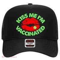 St Patrick's Day Kiss Me I'm Vaccinated Lipstick Shamrock Hat thumb 0