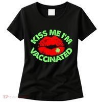 St Patrick's Day Kiss Me I'm Vaccinated Lipstick Shamrock Women's T-Shirt thumb 0