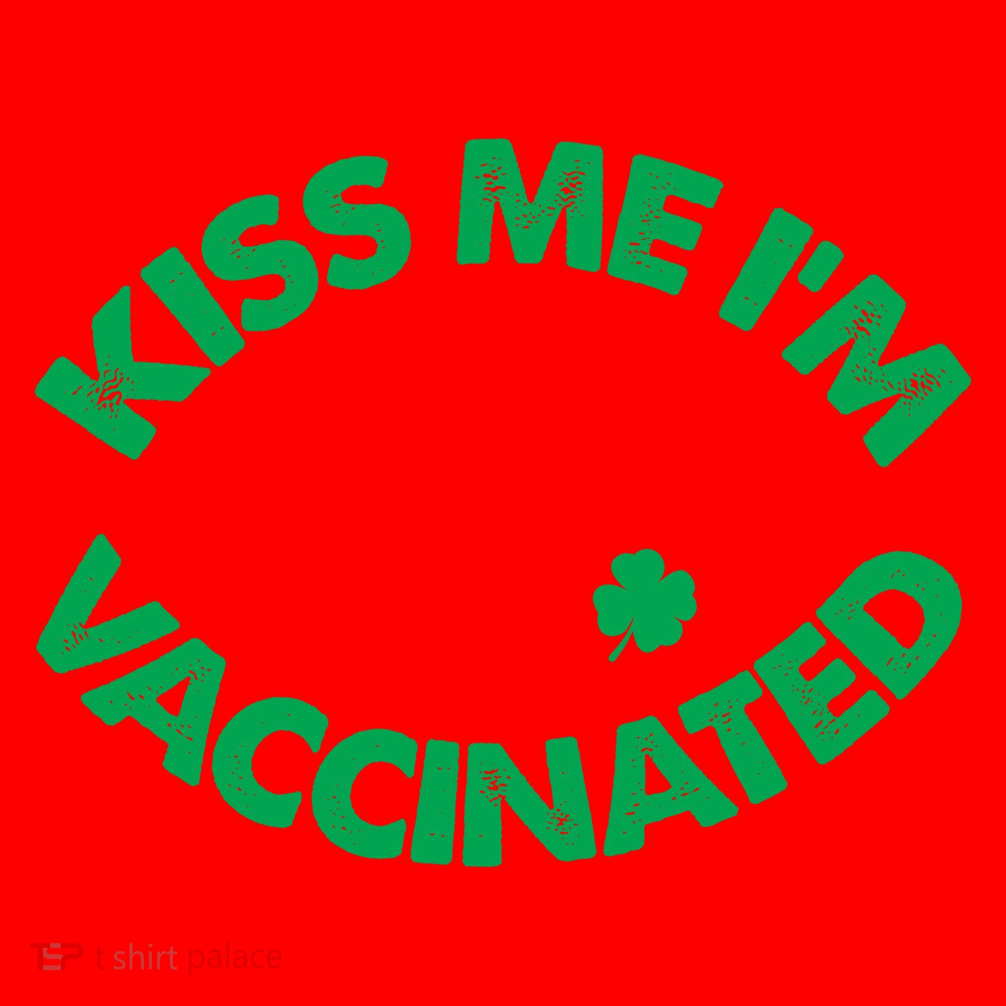 St Patrick's Day Kiss Me I'm Vaccinated Lipstick Shamrock Santa Hat
