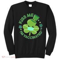 St Patrick's Day Kiss Me I'm Vaccinated Shamrock Sweatshirt thumb 0