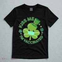 St Patrick's Day Kiss Me I'm Vaccinated Shamrock T-Shirt thumb 5
