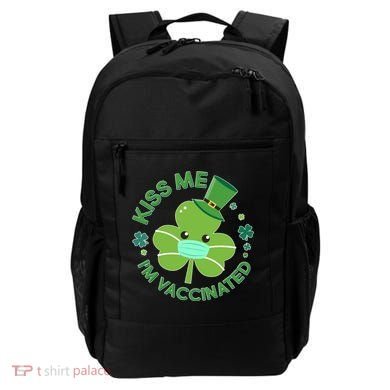 St Patrick's Day Kiss Me I'm Vaccinated Shamrock Backpack