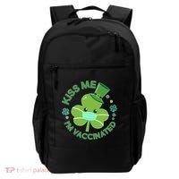 St Patrick's Day Kiss Me I'm Vaccinated Shamrock Backpack thumb 0