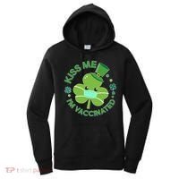 St Patrick's Day Kiss Me I'm Vaccinated Shamrock Women's Hoodie thumb 0
