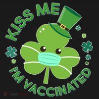St Patrick's Day Kiss Me I'm Vaccinated Shamrock Ornament thumb 1