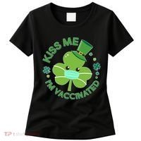 St Patrick's Day Kiss Me I'm Vaccinated Shamrock Women's T-Shirt thumb 0