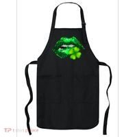 St Patrick's Day Leopard Print Lipstick Shamrock Apron thumb 0