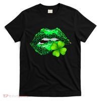 St Patrick's Day Leopard Print Lipstick Shamrock T-Shirt thumb 0