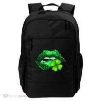 St Patrick's Day Leopard Print Lipstick Shamrock Backpack thumb 0