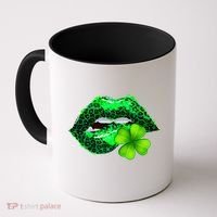 St Patrick's Day Leopard Print Lipstick Shamrock Coffee Mug thumb 0
