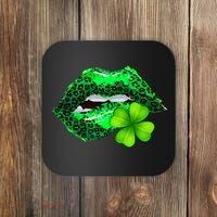 St Patrick's Day Leopard Print Lipstick Shamrock Coaster thumb 0