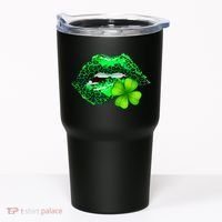 St Patrick's Day Leopard Print Lipstick Shamrock Tumbler thumb 0