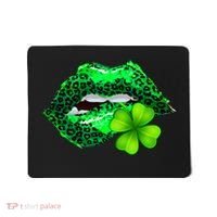 St Patrick's Day Leopard Print Lipstick Shamrock Mousepad thumb 0