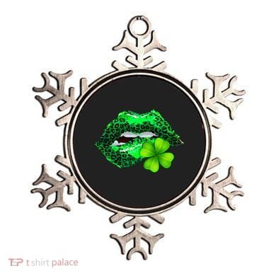 St Patrick's Day Leopard Print Lipstick Shamrock Ornament