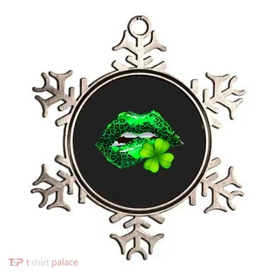 St Patrick's Day Leopard Print Lipstick Shamrock Ornament