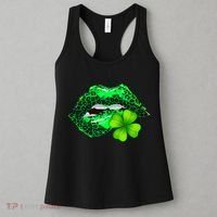 St Patrick's Day Leopard Print Lipstick Shamrock Women's Tank Top thumb 3