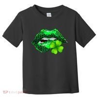 St Patrick's Day Leopard Print Lipstick Shamrock Toddler T-Shirt thumb 0