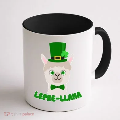 St Patrick's Day Lepre-Llama Coffee Mug back