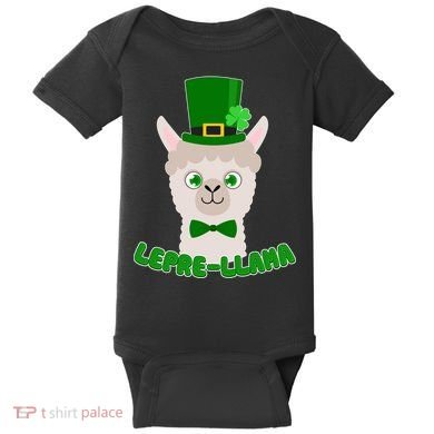 St Patrick's Day Lepre-Llama Baby Bodysuit